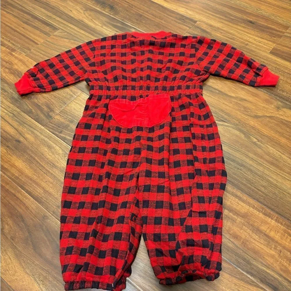 Osh Kosh B’Gosh Buffalo Plaid Red/Black Vintage Jumpsuit